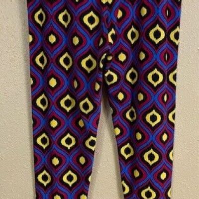 LuLaRoe Geometric Multicolor Leggings - Tall/Curvy Style - One Size